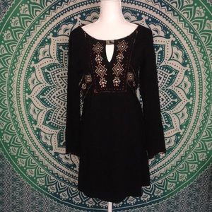 Sacred Threads Boho Embroidered Hippie Dress